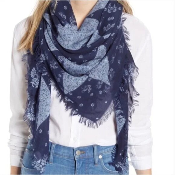 Madewell Accessories - NWT Madewell Paisley Square Scarf (Blue)
